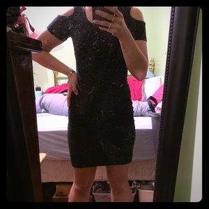 Cold shoulder fitted dress